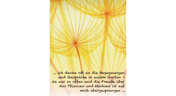 ... ich denke oft an die Begegnungen