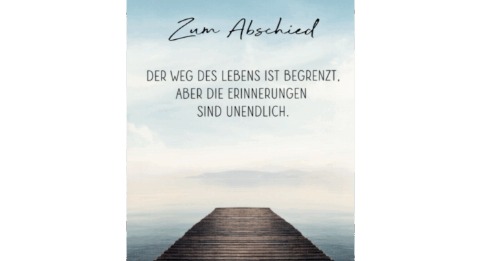 Der Weg des Lebens ist begrenzt ...